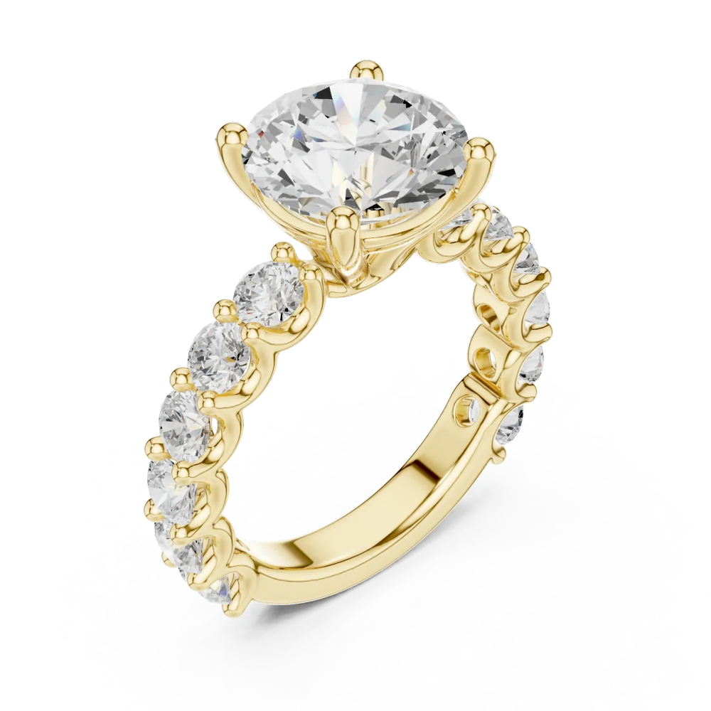 Discover the Ethereal Luminary Solitaire ring, featuring a brilliant DIAMEUR diamond designed for everlasting romance. Shop this sustainable luxury piece.