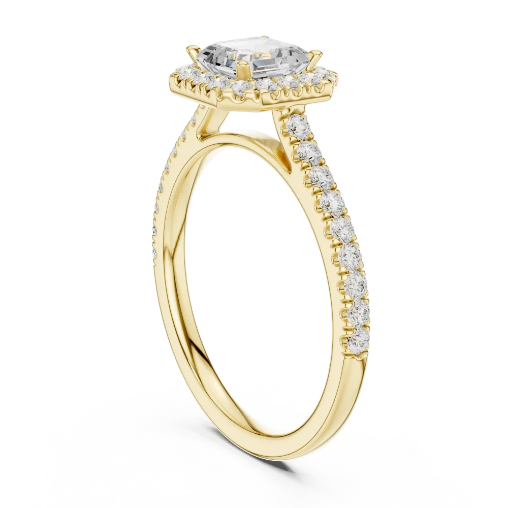 Ethereal Emerald-Cut Halo Solitaire Engagement Ring - Image 3
