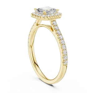 Ethereal Emerald-Cut Halo Solitaire Engagement Ring - Image 3