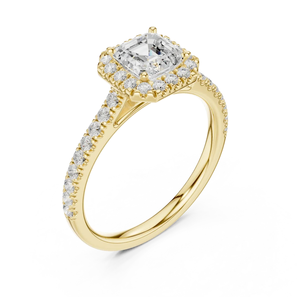 Discover the radiant beauty of our emerald-cut Solitaire engagement ring. Featuring brilliant DIAMEUR diamonds, shop this modern classic design today.