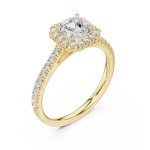 Ethereal Emerald-Cut Halo Solitaire Engagement Ring