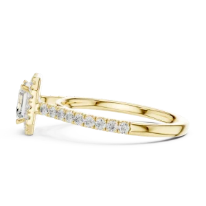Ethereal Emerald-Cut Halo Solitaire Engagement Ring - Image 4