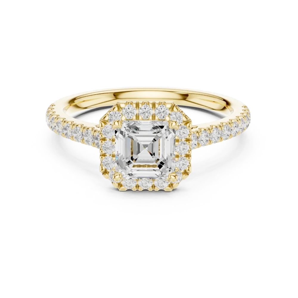 Ethereal Emerald-Cut Halo Solitaire Engagement Ring - Image 2