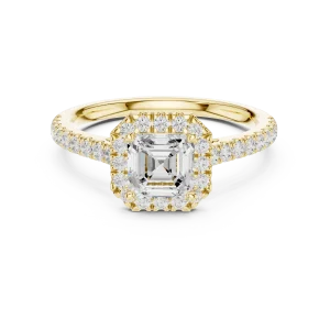 Ethereal Emerald-Cut Halo Solitaire Engagement Ring - Image 2