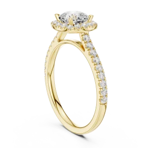 Luminary Cushion Solitaire Halo Ring - Image 3