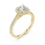 Luminary Cushion Solitaire Halo Ring