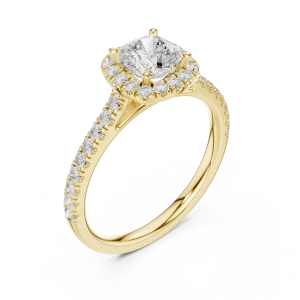 Luminary Cushion Solitaire Halo Ring