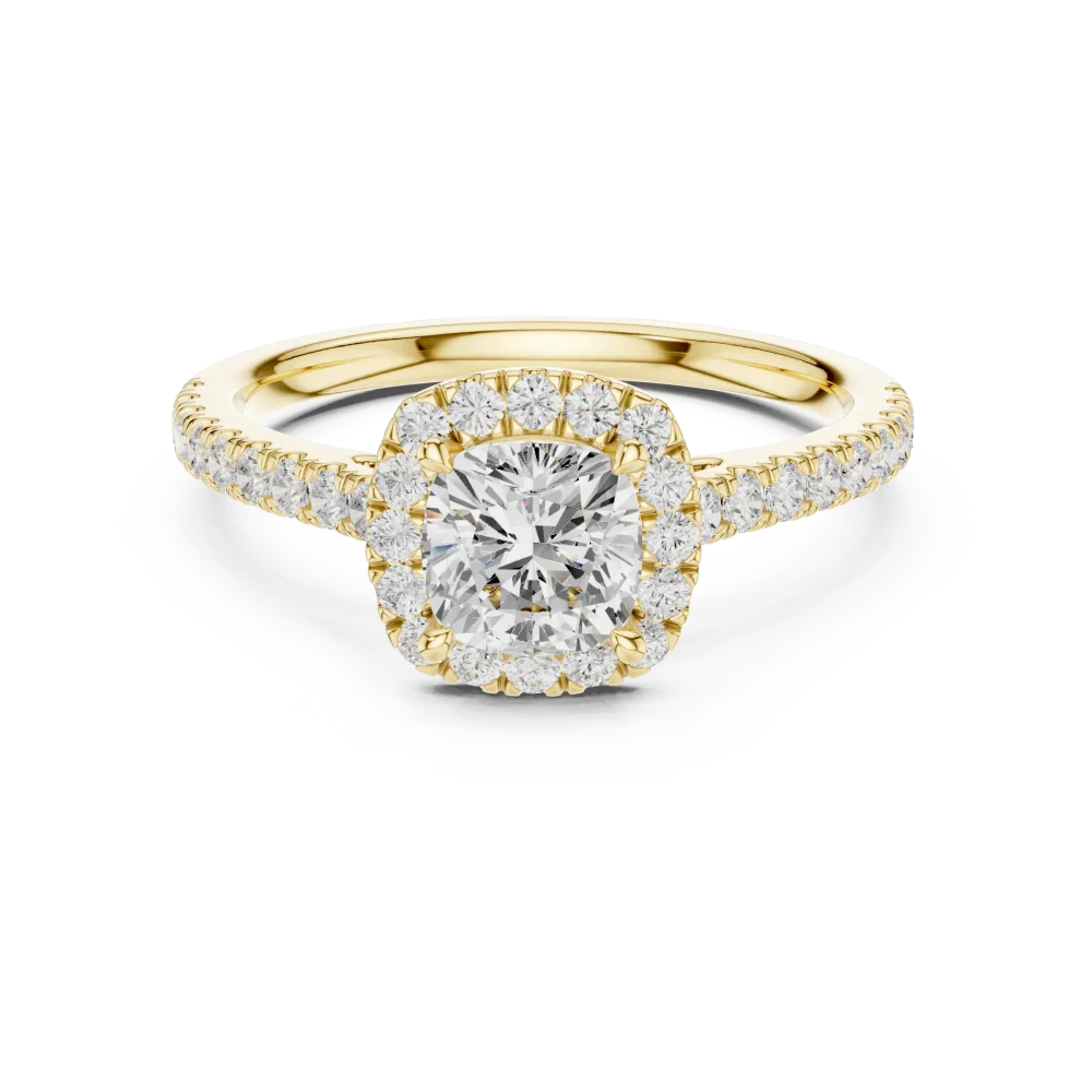 Luminary Cushion Solitaire Halo Ring - Image 2