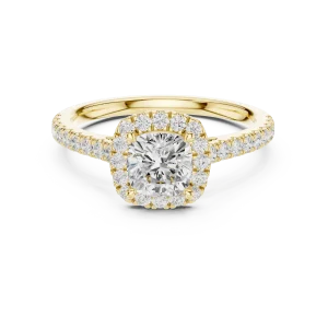 Luminary Cushion Solitaire Halo Ring - Image 2