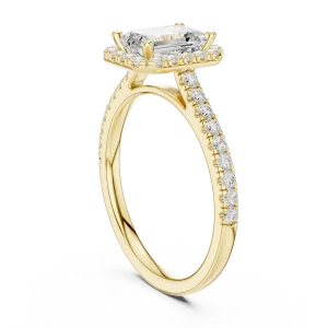 Luminary Emerald Cut Halo Pavé-Set Diamond Ring - Image 3