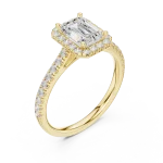 Luminary Emerald Cut Halo Pavé-Set Diamond Ring