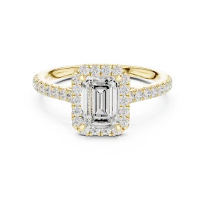 Luminary Emerald Cut Halo Pavé-Set Diamond Ring - Image 2