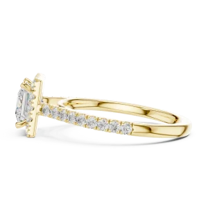 Ethereal Princess Solitaire Halo Pavé Engagement Ring - Image 4