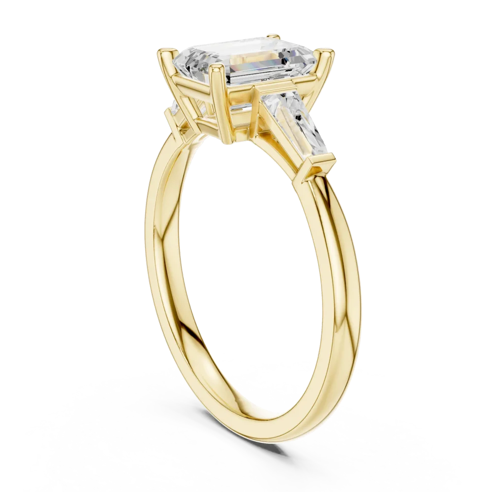 Luminary Emerald Cut Three-Stone Solitaire Engagement Ring - Image 3