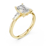Luminary Emerald Cut Three-Stone Solitaire Engagement Ring