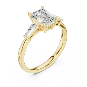 Luminary Emerald Cut Three-Stone Solitaire Engagement Ring