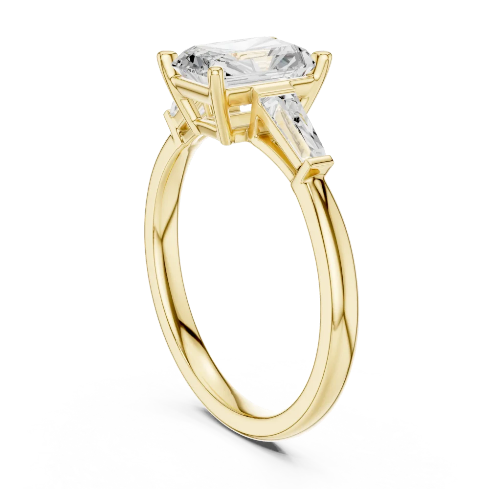 Radiant Cut Architectural Solitaire Engagement Ring - Image 3