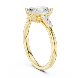 Radiant Cut Architectural Solitaire Engagement Ring - Image 3