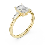 Radiant Cut Architectural Solitaire Engagement Ring