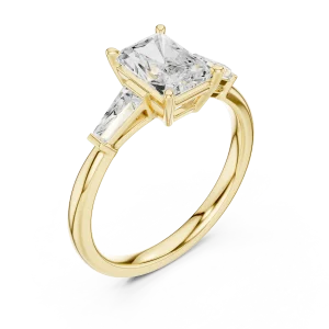 Radiant Cut Architectural Solitaire Engagement Ring