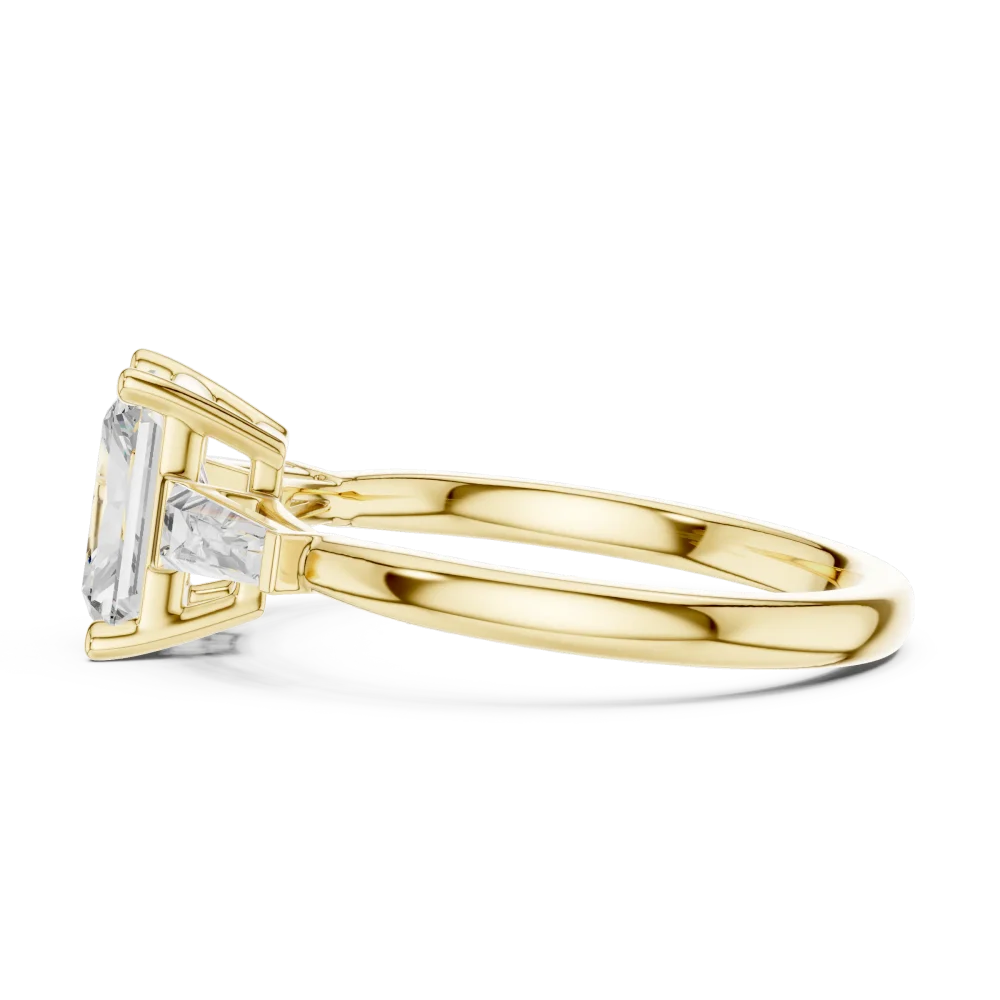 Radiant Cut Architectural Solitaire Engagement Ring - Image 4