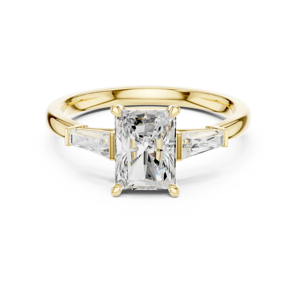 Radiant Cut Architectural Solitaire Engagement Ring - Image 2