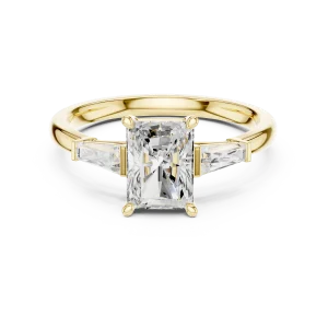 Radiant Cut Architectural Solitaire Engagement Ring - Image 2