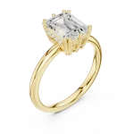Ethereal Emerald Cut Hidden Halo Solitaire Ring