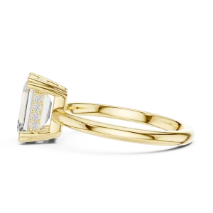 Ethereal Emerald Cut Hidden Halo Solitaire Ring - Image 4