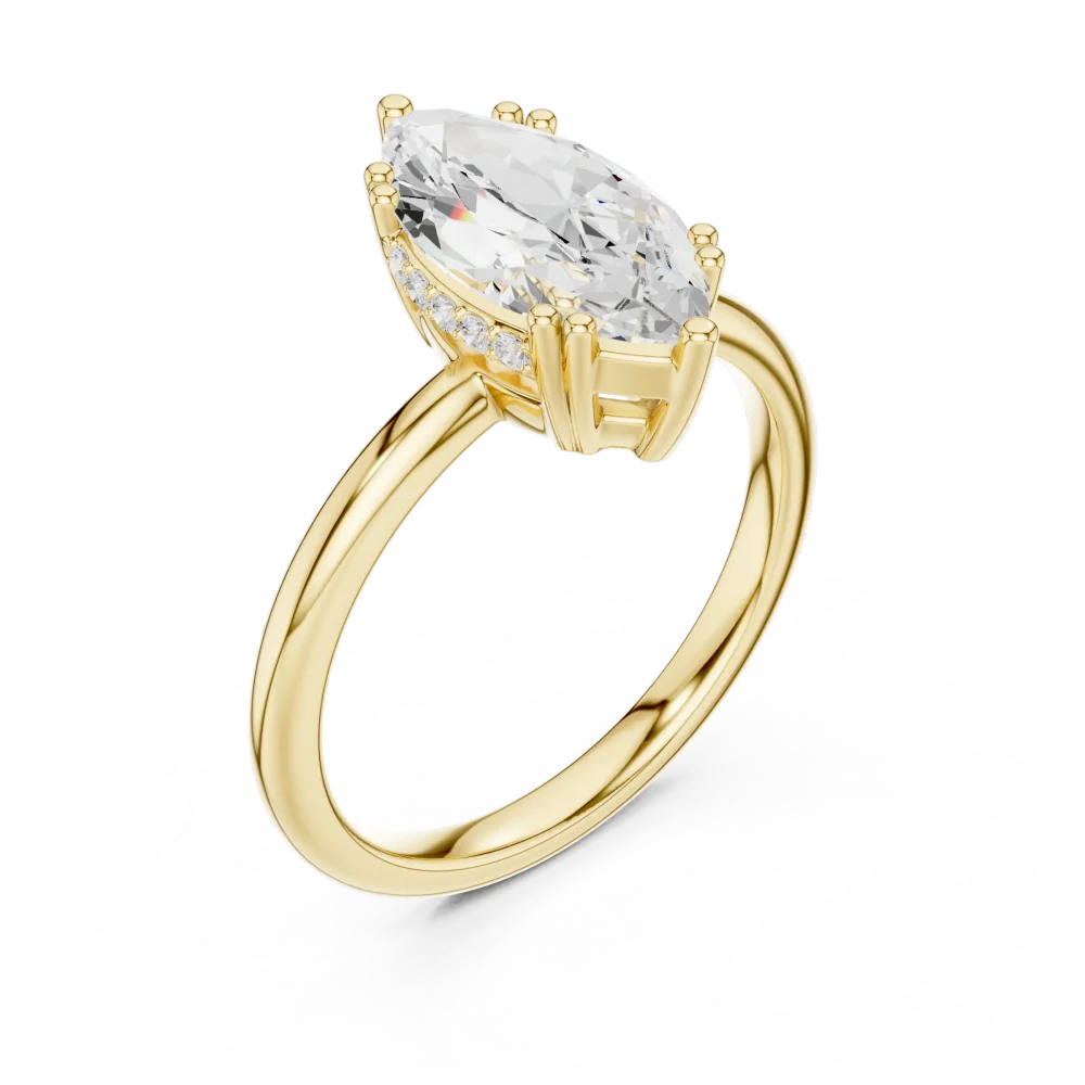 Discover the radiant beauty of our Marquise-cut DIAMEUR diamond ring. A sleek, modern classic that brings effortless sophistication to any look. Shop now.