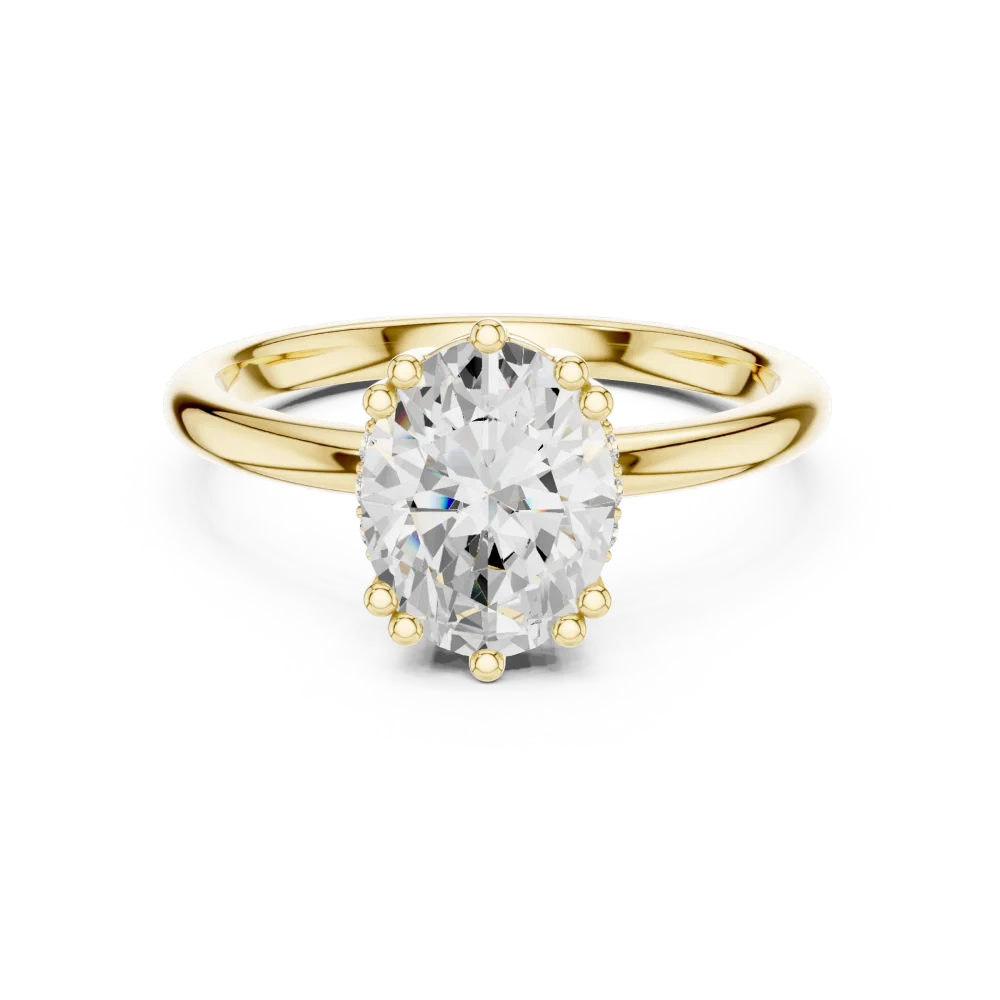 Essence Oval Cut Hidden Halo Brilliant Ring - Image 2