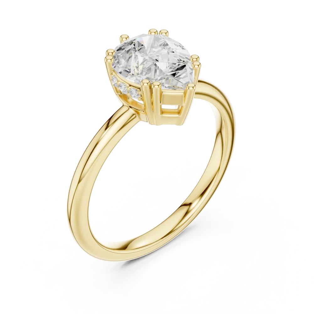 Discover the radiant beauty of our pear-cut DIAMEUR lab-grown diamond ring. Perfectly balanced and handcrafted for elegance. Shop this modern classic now.