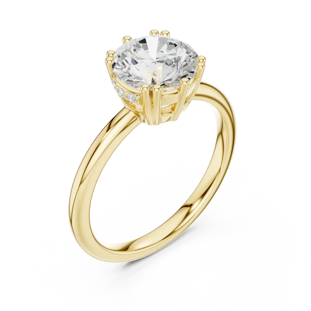 Discover the radiant beauty of our Ethereal round Solitaire ring. Featuring a brilliant-cut DIAMEUR lab-grown diamond, it is a modern classic. Shop now!