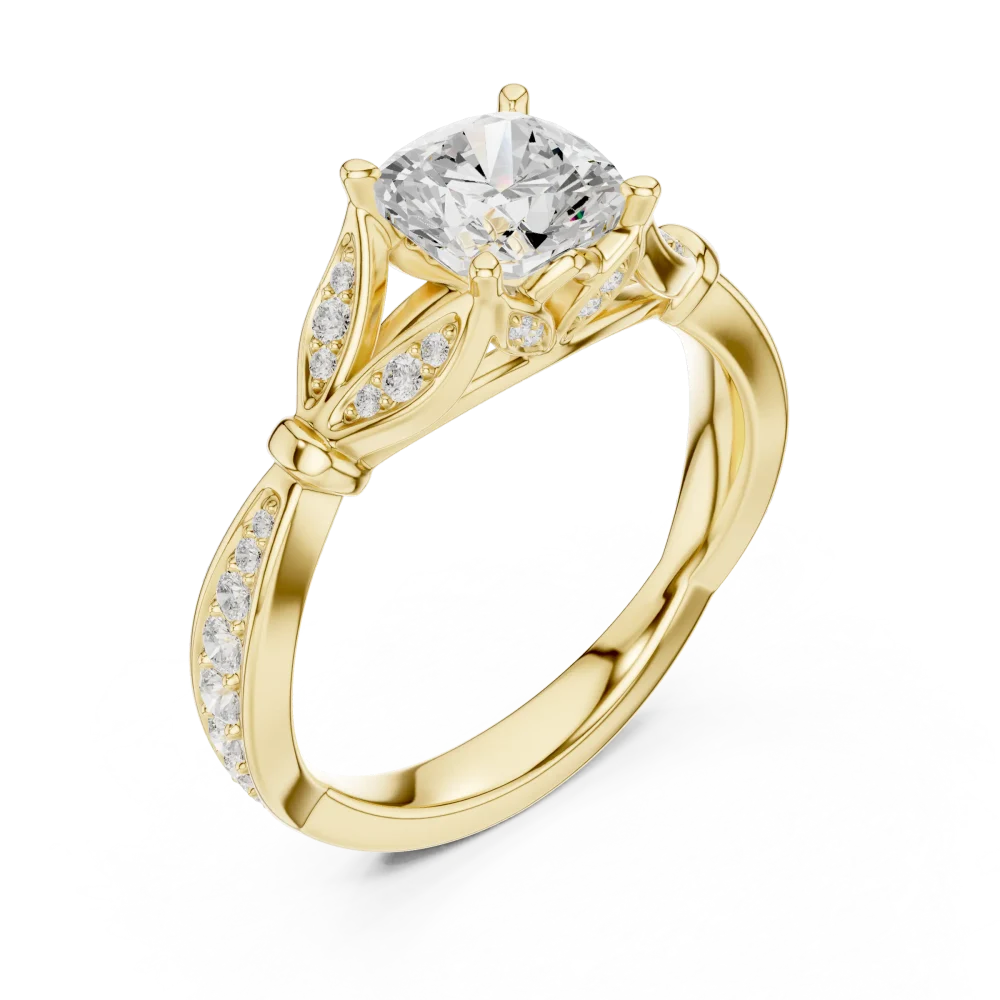 Discover the radiant beauty of our Cushion Solitaire ring, featuring high-performance DIAMEUR diamonds. Elevate your collection with this modern classic.