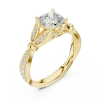 Luminary Cushion Cut Solitaire Architectural Pavé Ring