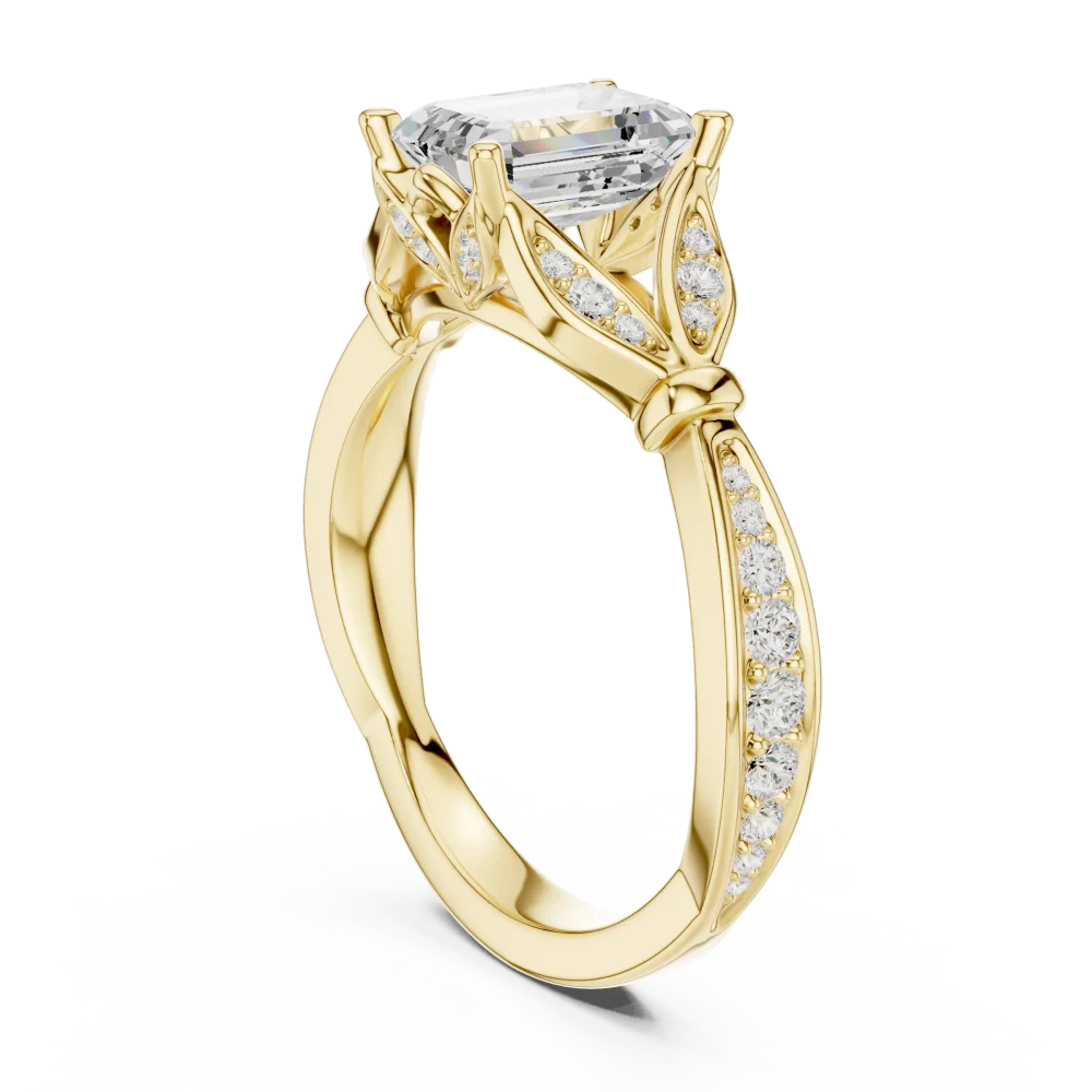 Ethereal Emerald Cut Solitaire Engagement Ring - Image 3