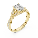 Ethereal Emerald Cut Solitaire Engagement Ring