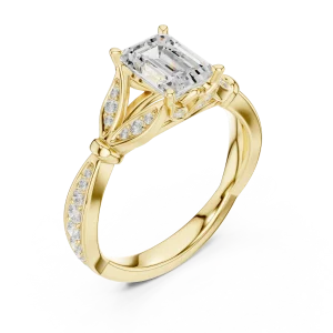 Ethereal Emerald Cut Solitaire Engagement Ring