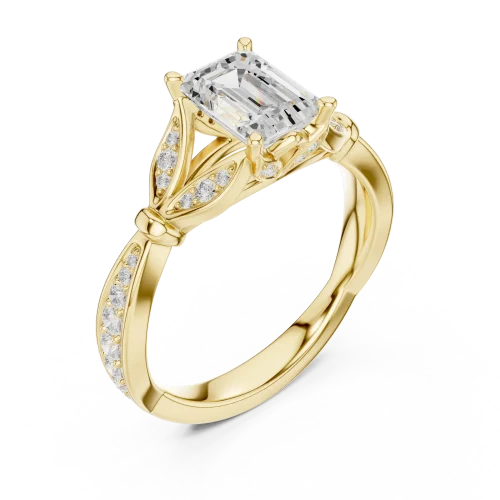Ethereal Emerald Cut Solitaire Engagement Ring