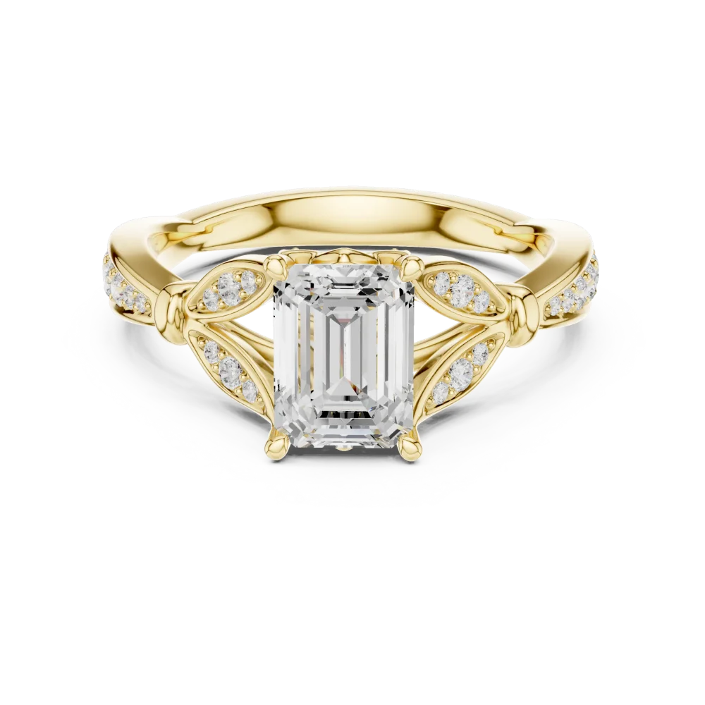 Ethereal Emerald Cut Solitaire Engagement Ring - Image 2