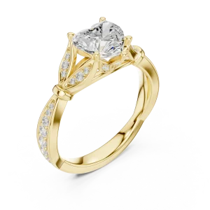 Ethereal Heart Solitaire Diamond Engagement Ring