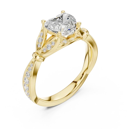 Ethereal Heart Solitaire Diamond Engagement Ring