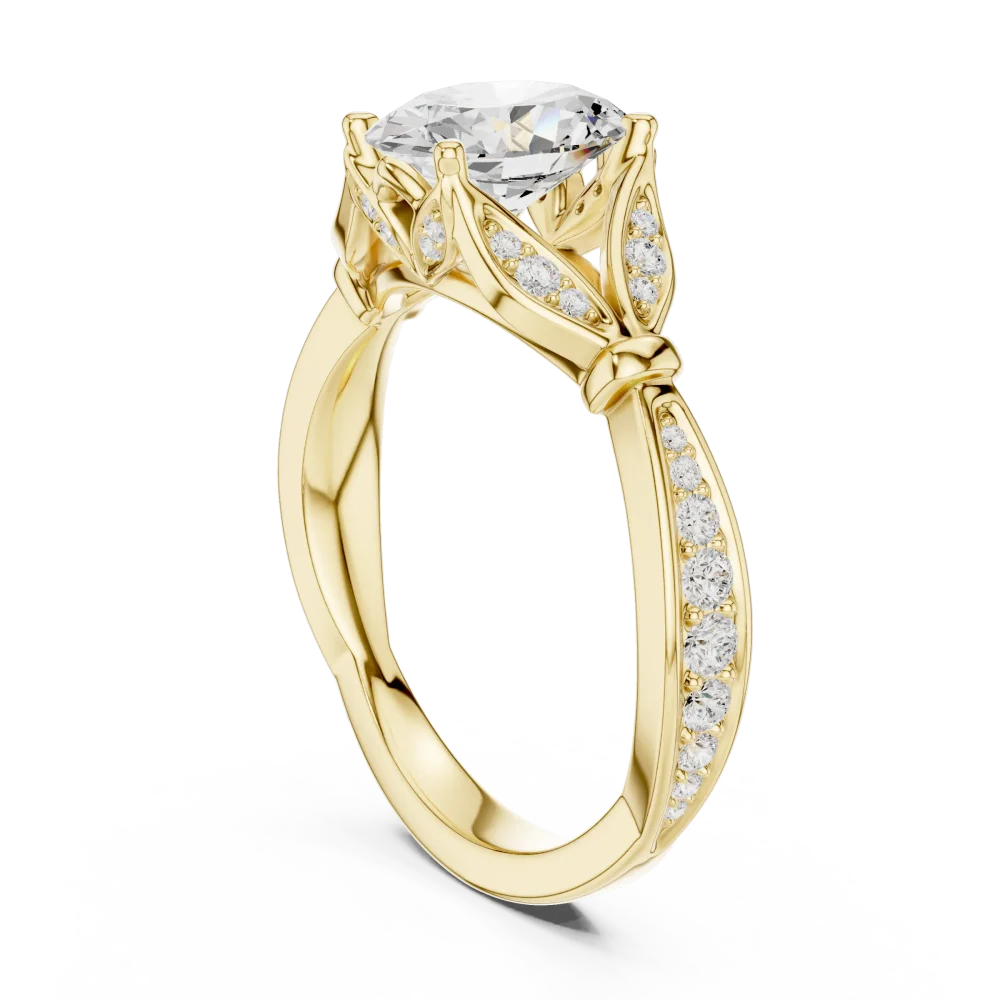 Essence Oval Cut Solitaire Ring with Scintillating Pavé Accents - Image 3