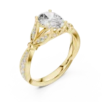 Essence Oval Cut Solitaire Ring with Scintillating Pavé Accents
