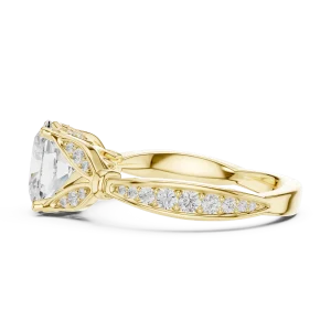 Essence Oval Cut Solitaire Ring with Scintillating Pavé Accents - Image 4