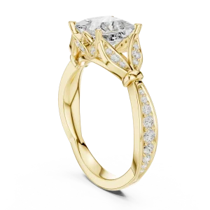 Ethereal Princess Cut Architectural Solitaire Ring - Image 3