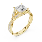 Ethereal Princess Cut Architectural Solitaire Ring