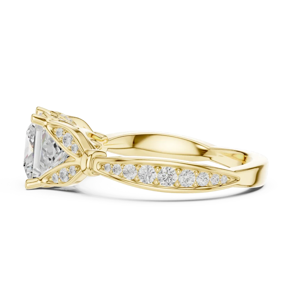 Ethereal Princess Cut Architectural Solitaire Ring - Image 4