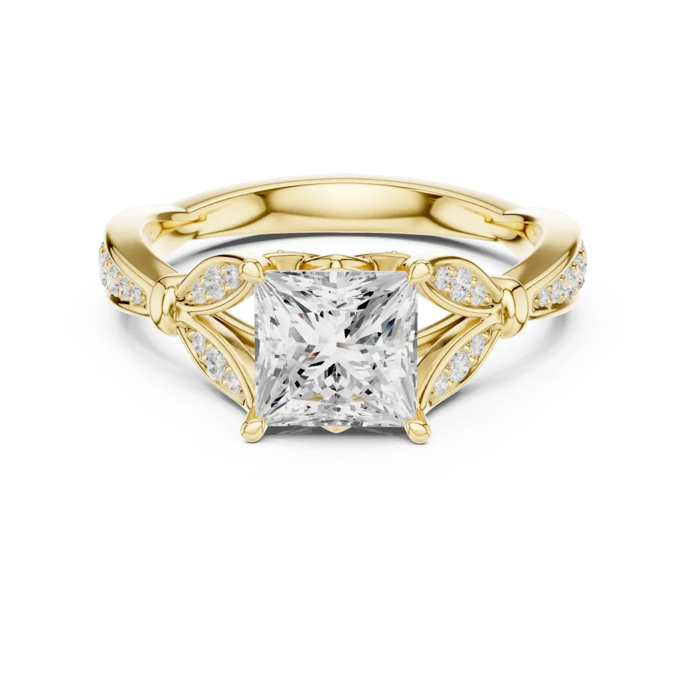 Ethereal Princess Cut Architectural Solitaire Ring - Image 2