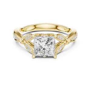 Ethereal Princess Cut Architectural Solitaire Ring - Image 2